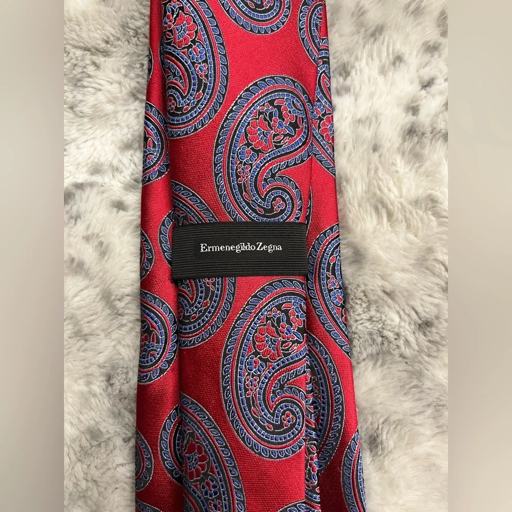 Ermenegildo ZEGNA Woven Paisley Silk Tie MSRP$240 Handmade in ITALY Great Gift!